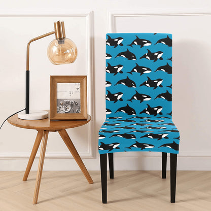 Whale Print Design LKS304 Dining Chair Slipcover