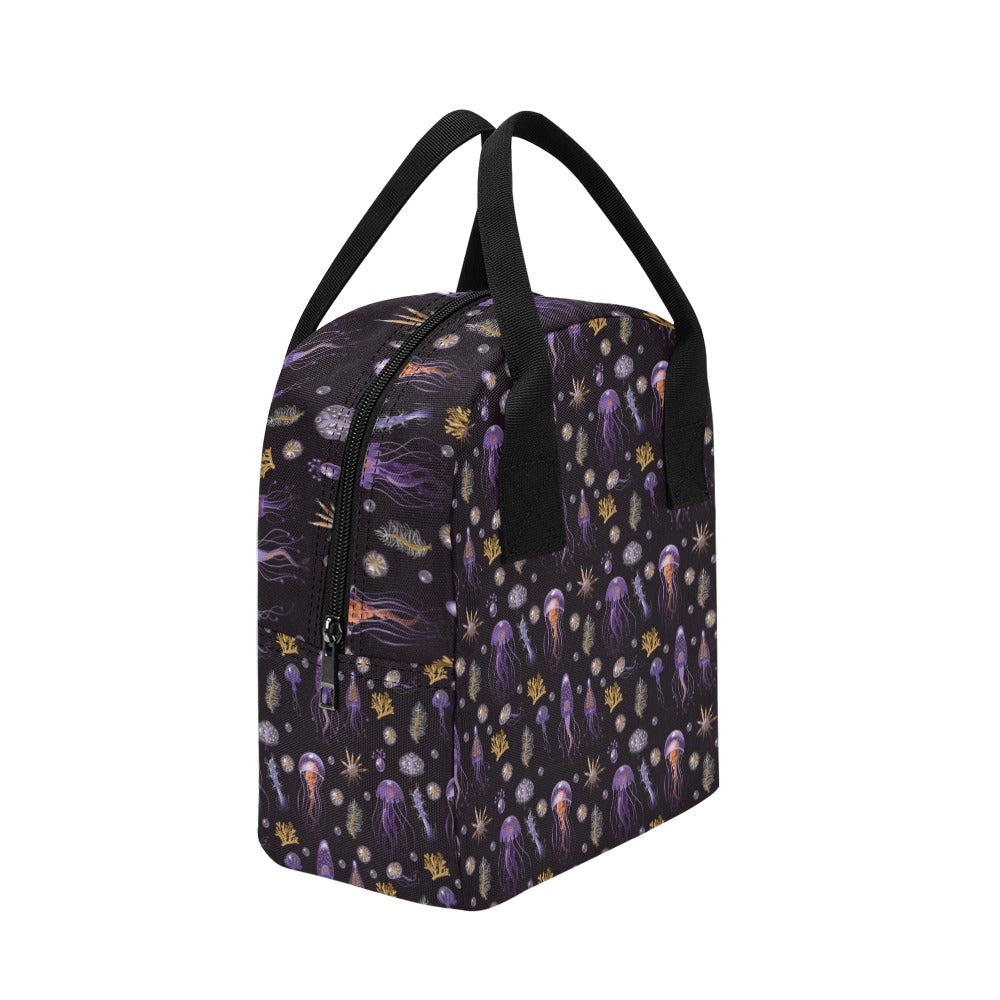 Seaweed With Jelly Fish Print Design LKS305 Insulated Lunch Bag