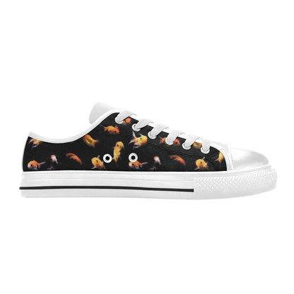 Goldfish Print Design LKS402 Women's White Low Top Shoes