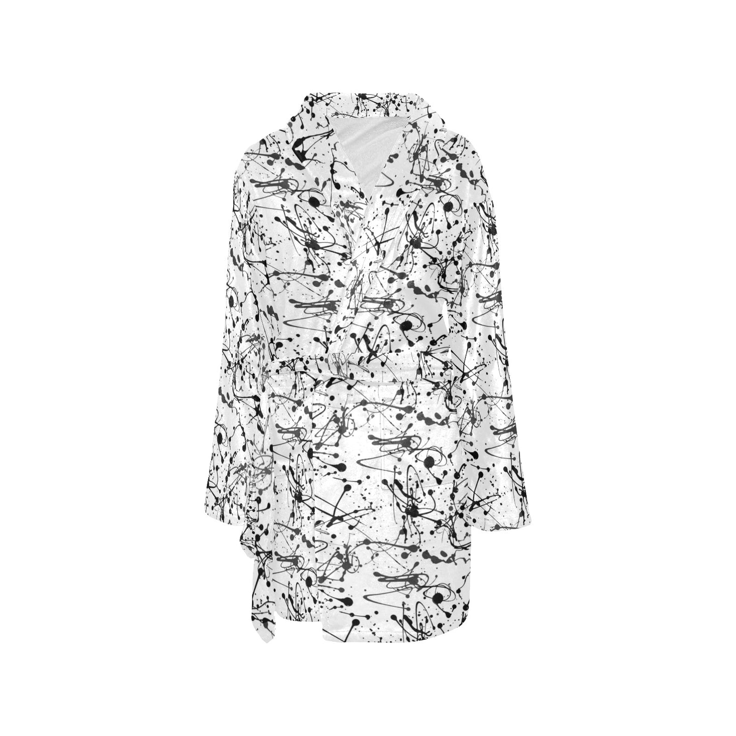 Splatter Print Design LKS305 Women's Fleece Robe