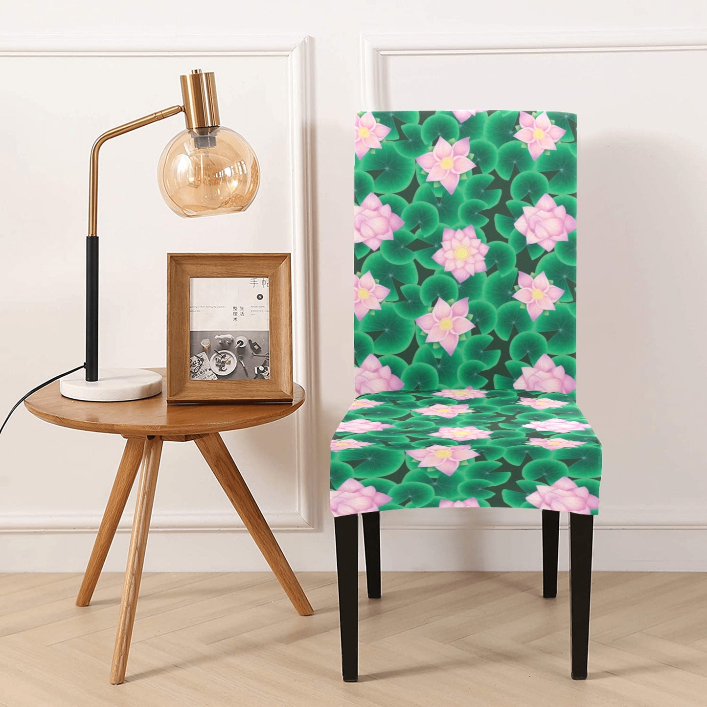 Water Lily Print Design LKS303 Dining Chair Slipcover