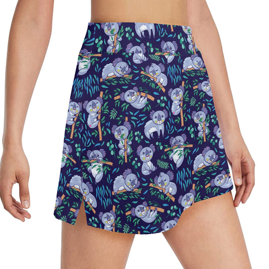 Koala Themed Design Print 17" Golf & Pickleball Skort with Pockets