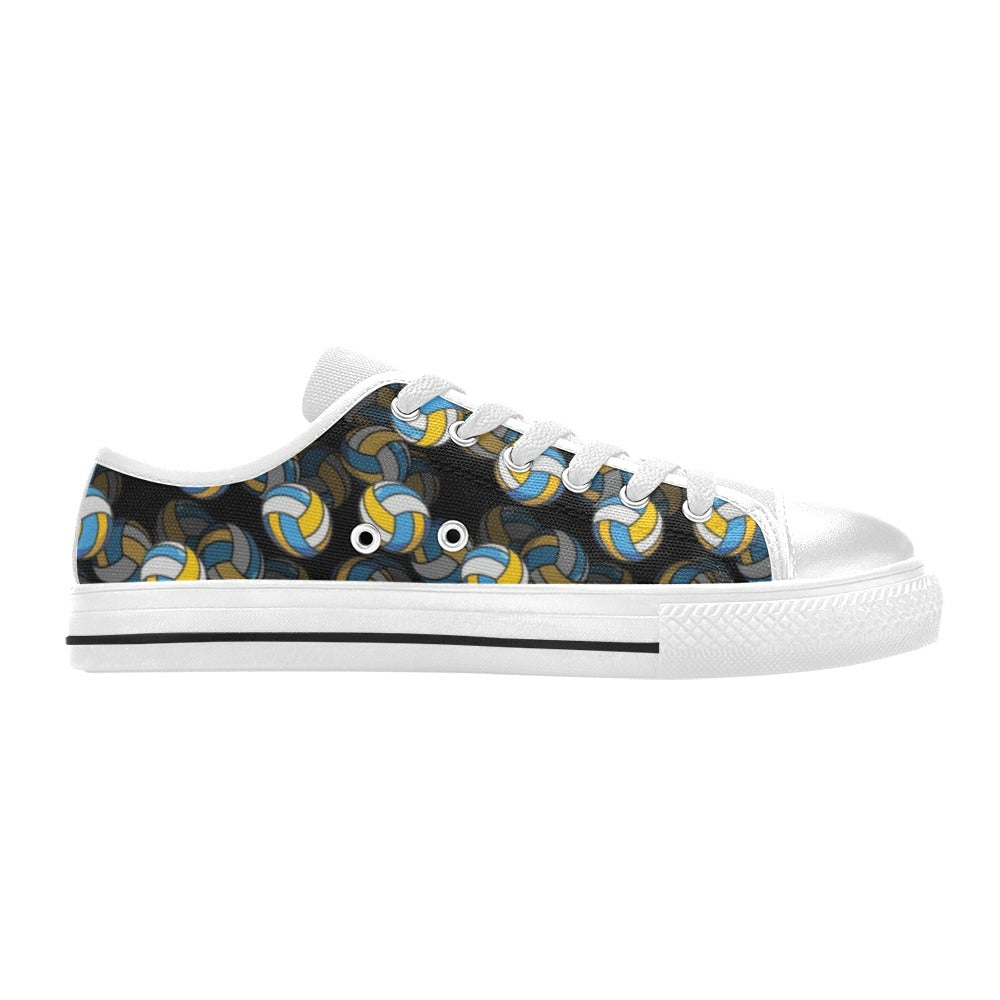 Volleyball Print Design LKS302 Women's White Low Top Shoes