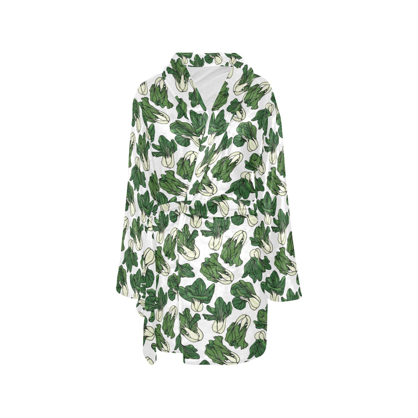 Bok Choy Pattern Print Design 02 Women's Fleece Robe