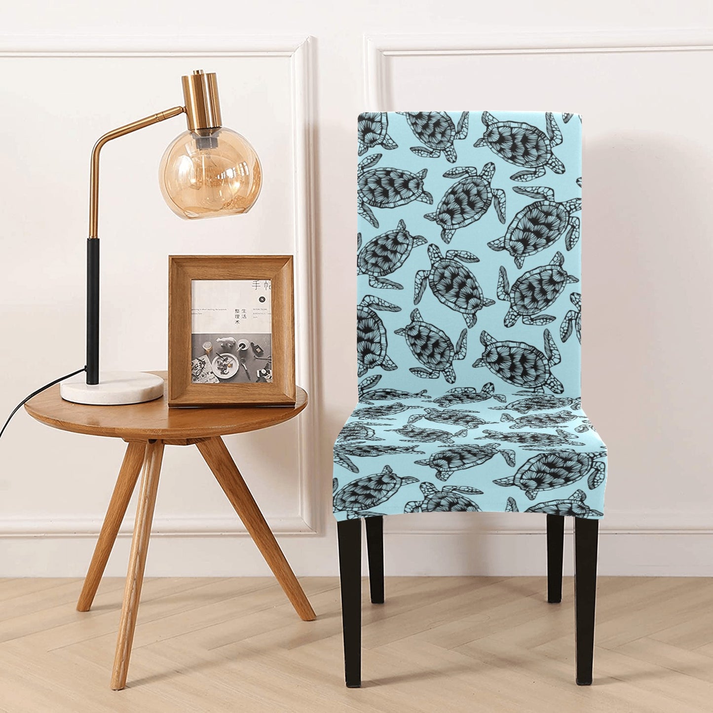 Sea Turtle Print Design LKS3010 Dining Chair Slipcover