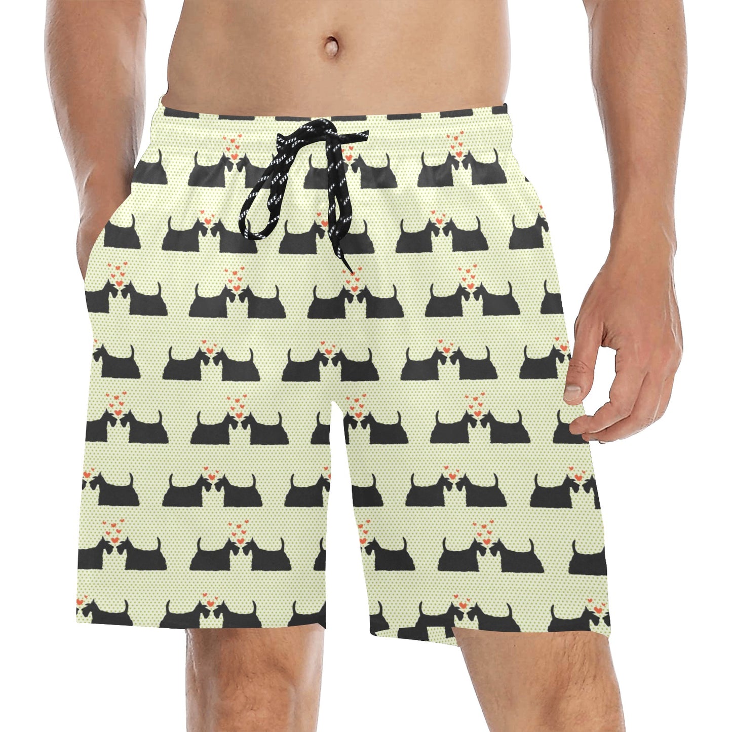 Scottish Terriers Print Design LKS304 Men's Swim Trunks Beach Shorts
