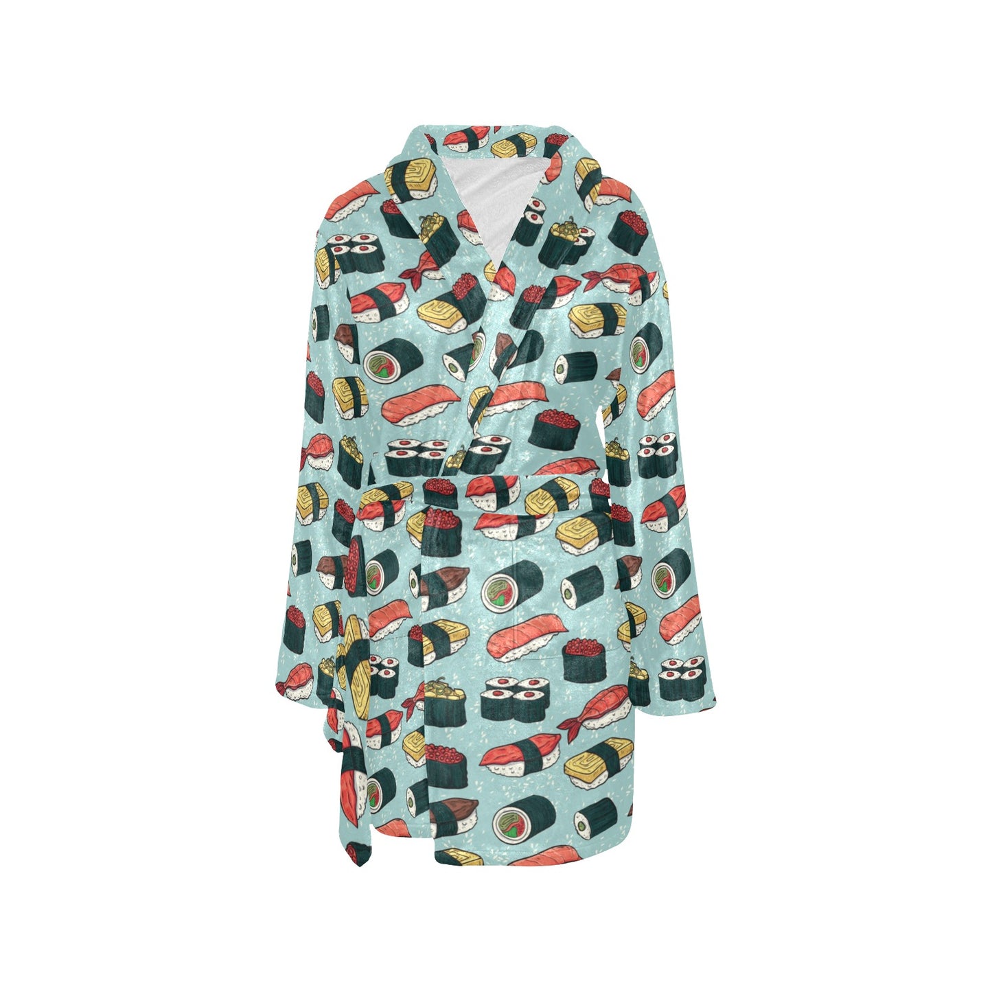 Sushi Pattern Design Women's Fleece Robe