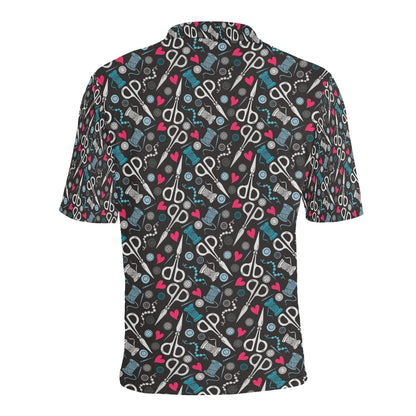 Sewing Equipment Print Design LKS305 Men Polo Shirt