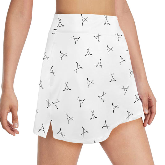 Hockey Print Design LKS304 17" Golf & Pickleball Skort with Pockets