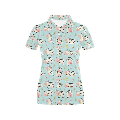 Cattle Print Design LKS403 Women's Polo Shirt