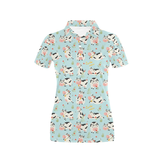 Cattle Print Design LKS403 Women's Polo Shirt