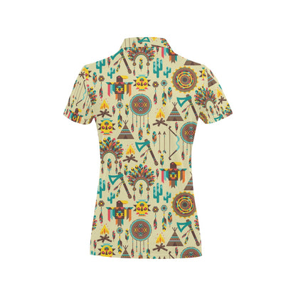 Tribal indians native american aztec Women's Polo Shirt