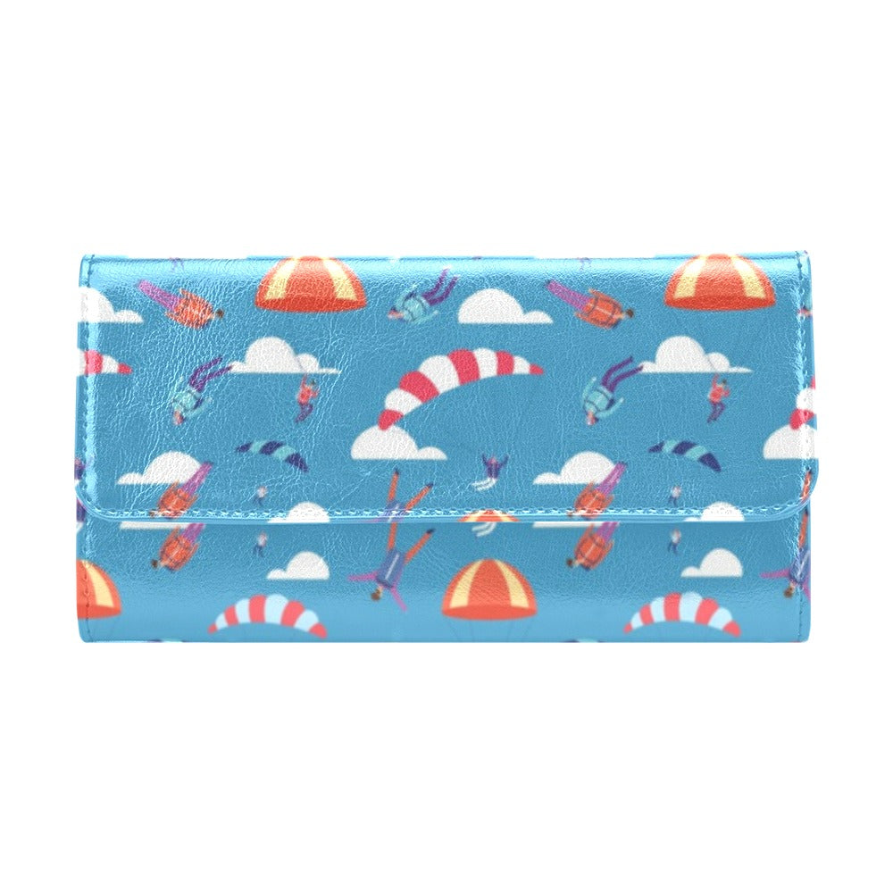 Skydiver Print Design LKS306 Women's Trifold Wallet