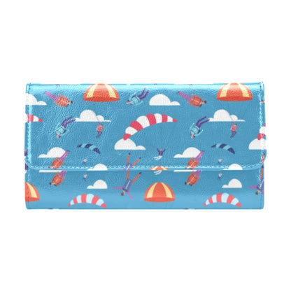 Skydiver Print Design LKS306 Women's Trifold Wallet