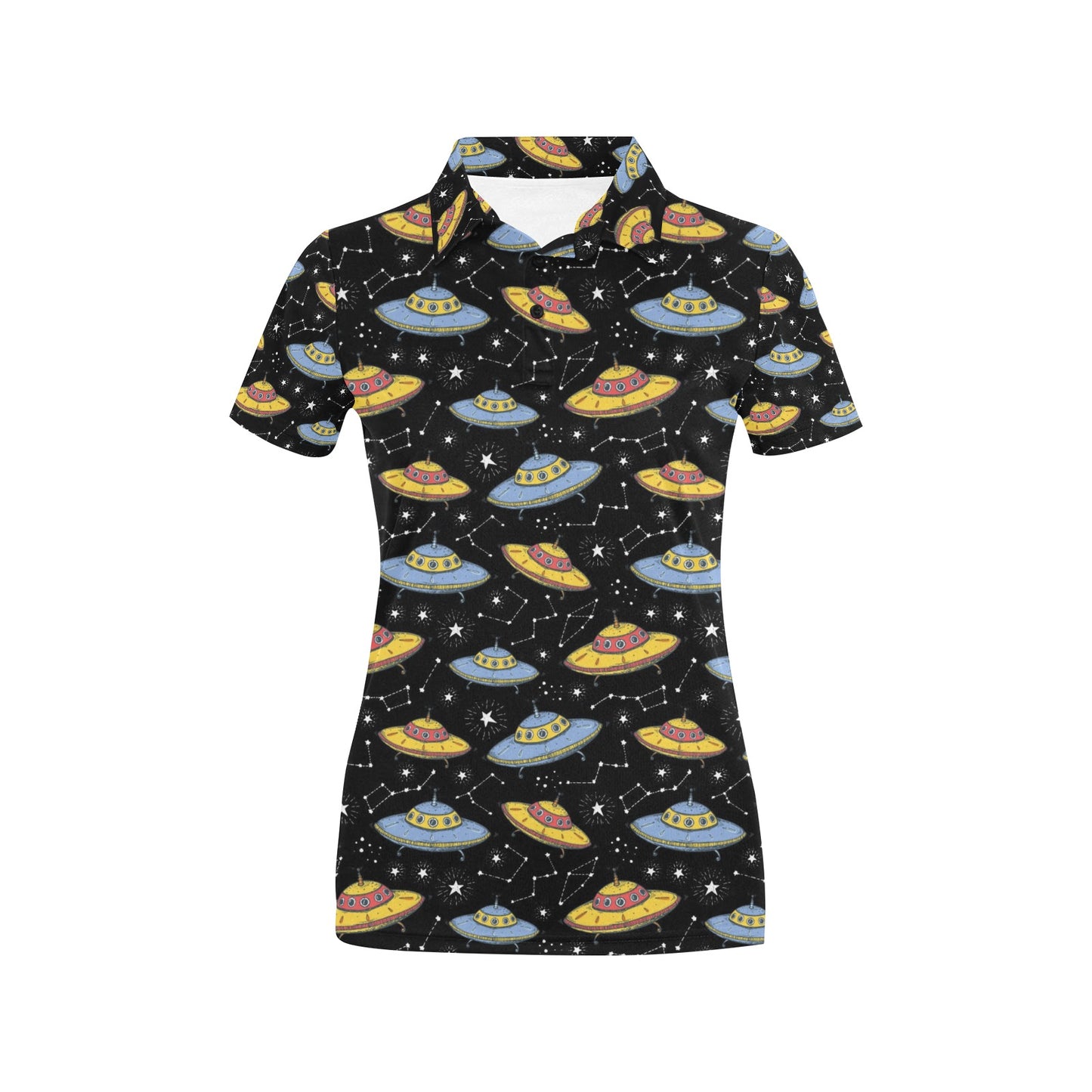 UFO Print Design LKS307 Women's Polo Shirt