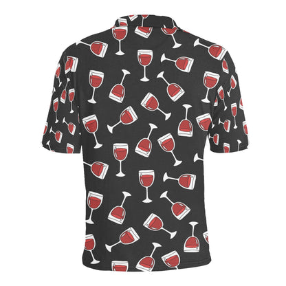 Wine Glass Print Design LKS303 Men Polo Shirt