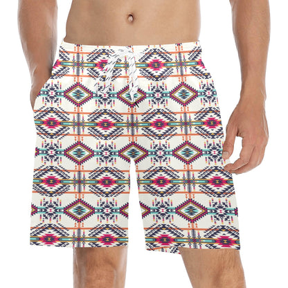 Indian Navajo Art Themed Design Print Men's Swim Trunks Beach Shorts
