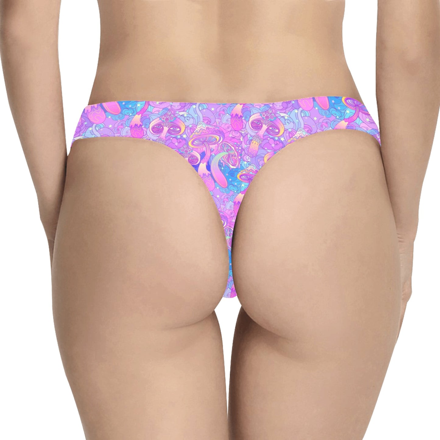 Psychedelic Trippy Mushroom Print Women's Thongs