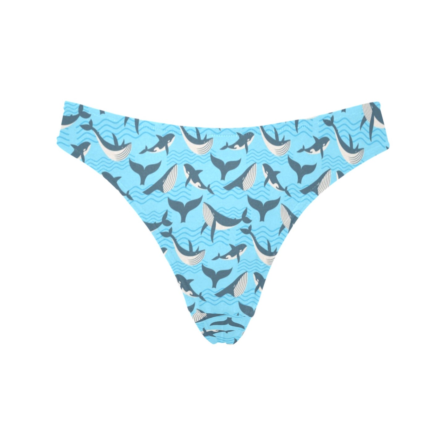Whale Pattern Design Themed Print Women's Thongs
