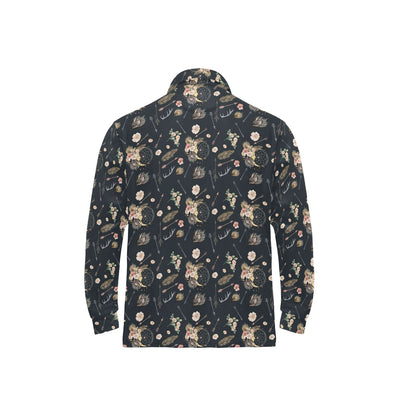 Bohemian Pattern Print Design 09 Long Sleeve Polo Shirt For Men's