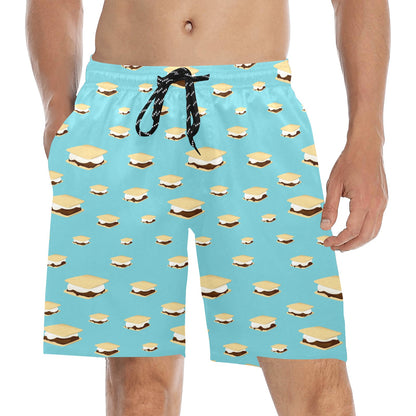 S_Mores Print Design LKS302 Men's Swim Trunks Beach Shorts