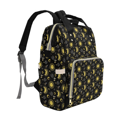 Sun Moon Print Design LKS301 Diaper Bag Backpack