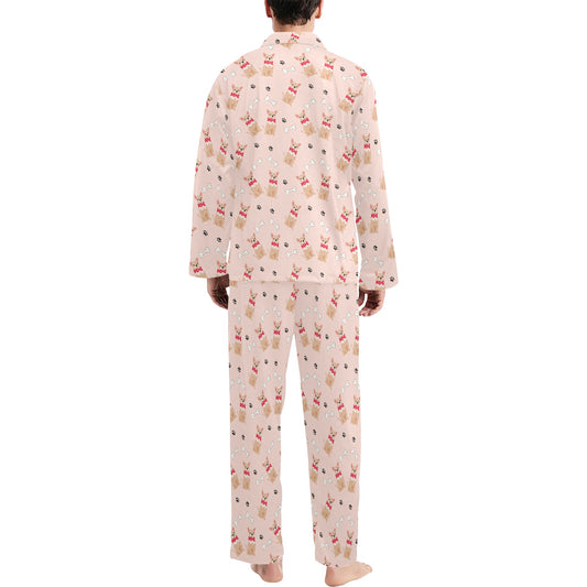 Chihuahua Pattern Print Design 04 Men's Long Pajama Set
