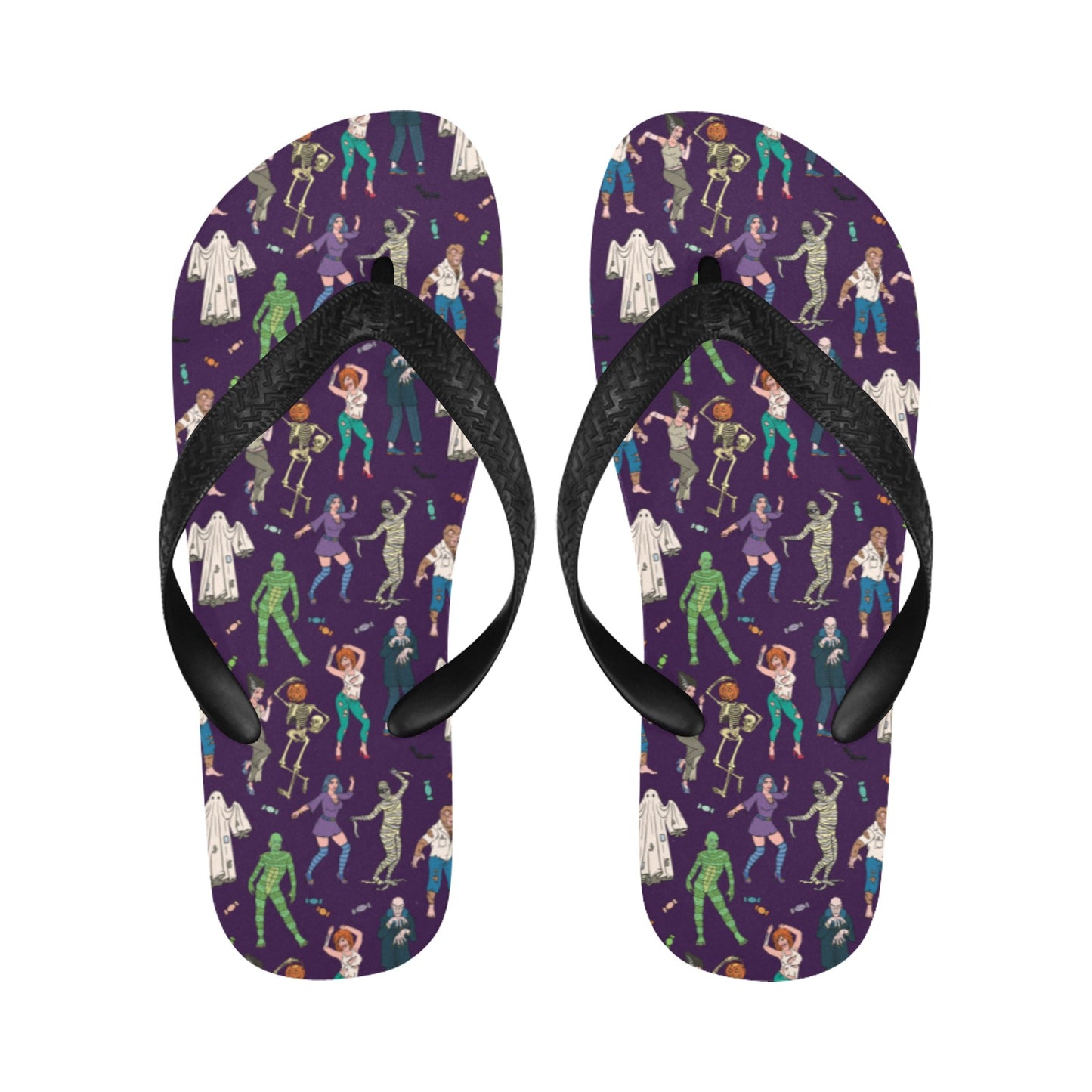 Creepy Zombie Print Design LKS302 Flip Flops