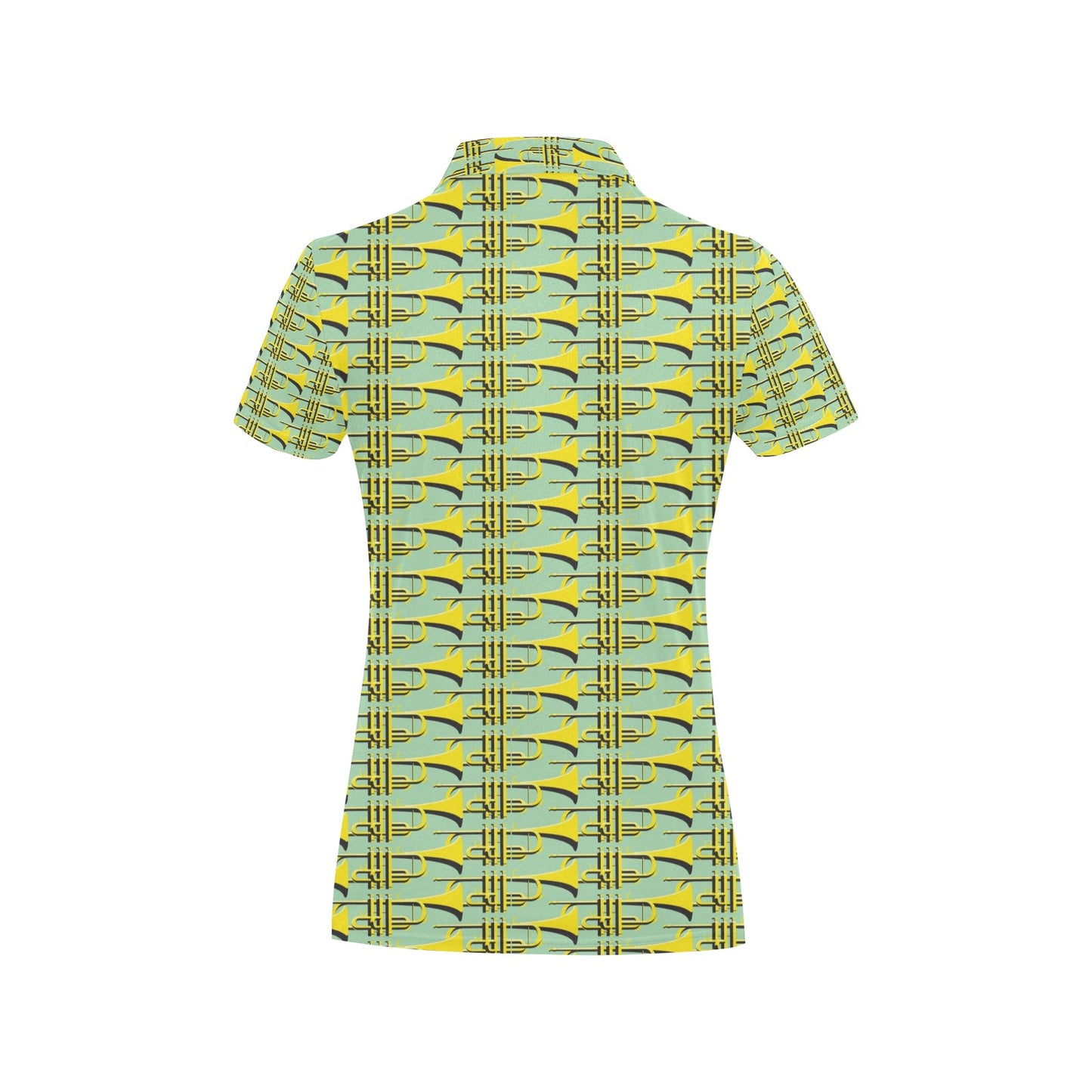 Trumpet Vintage Design Print Women's Polo Shirt
