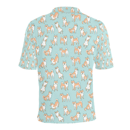 Shiba Inu Print Design LKS304 Men Polo Shirt