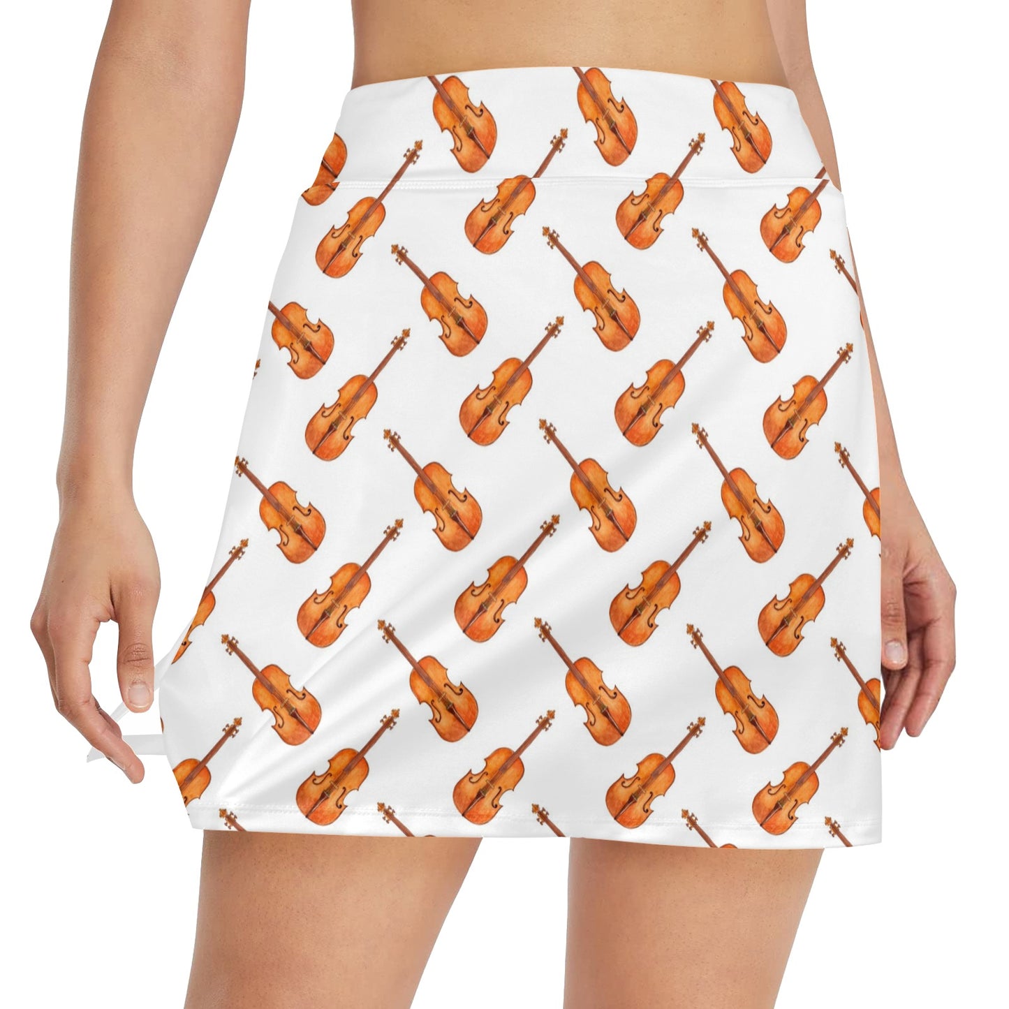 Violin Print Design LKS401 17" Golf & Pickleball Skort with Pockets