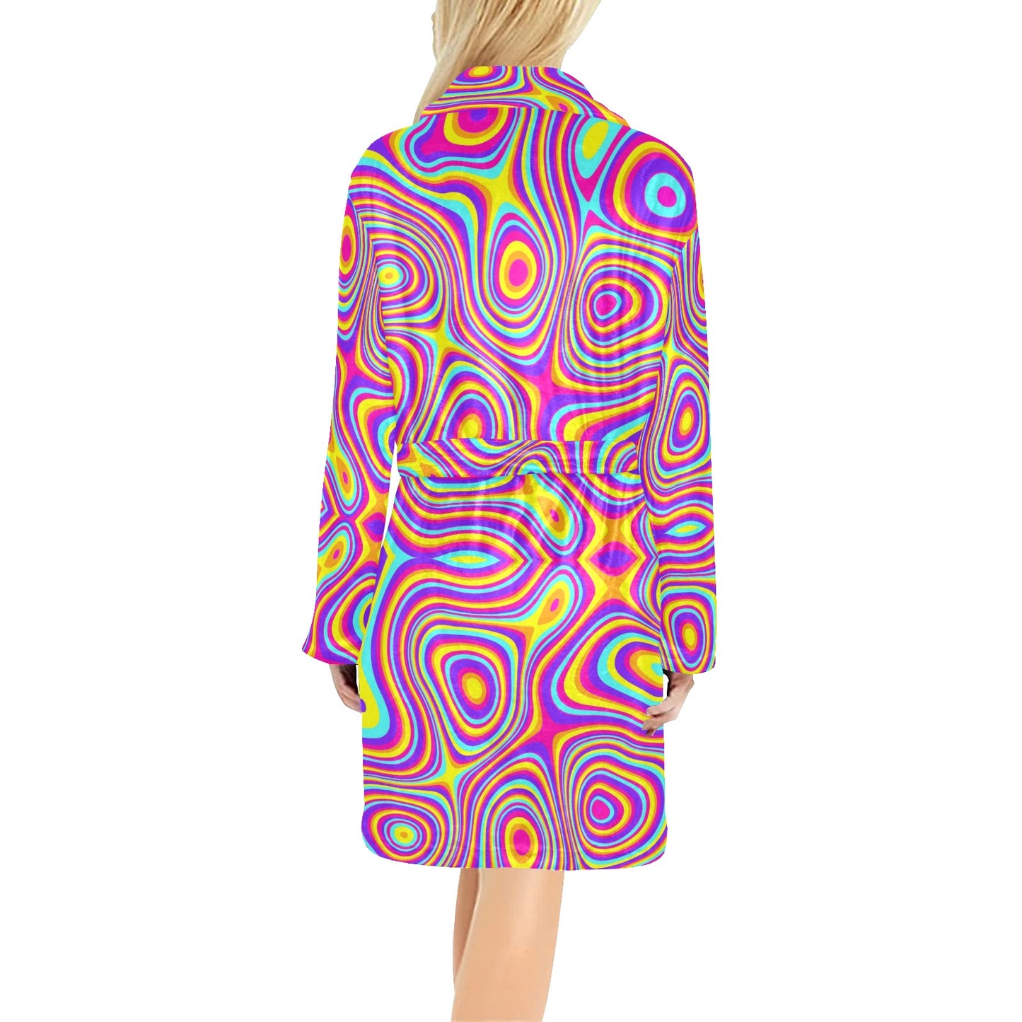 Liquid Pattern Print Design 06 Women's Fleece Robe