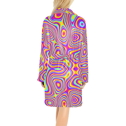Liquid Pattern Print Design 06 Women's Fleece Robe