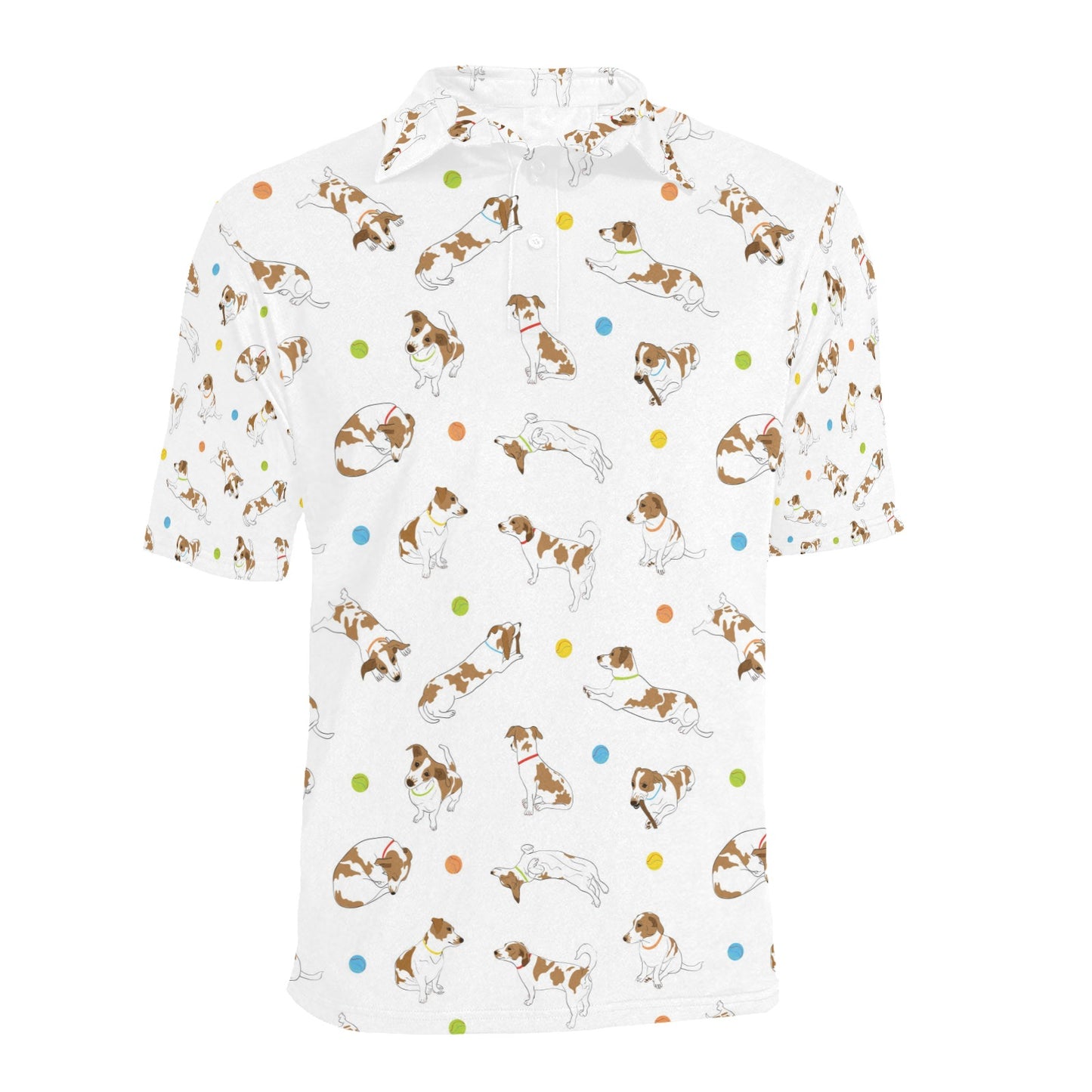 Russell Terriers With Balls Print Design LKS307 Men Polo Shirt