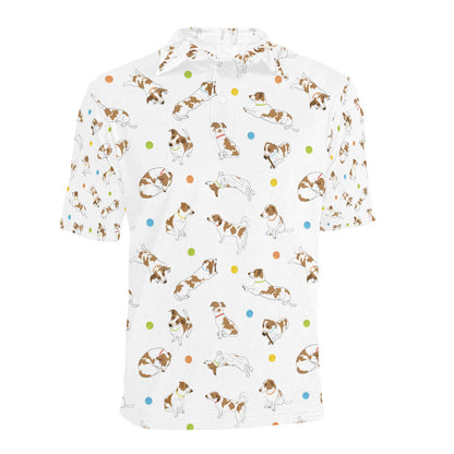 Russell Terriers With Balls Print Design LKS307 Men Polo Shirt