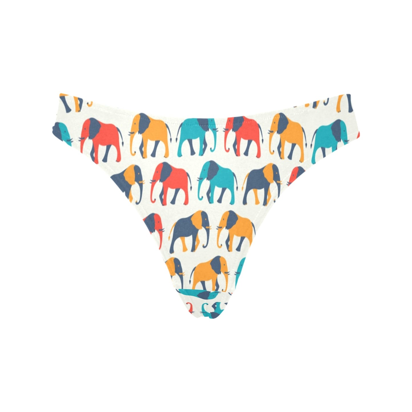 Elephant Colorful Print Pattern Women's Thongs