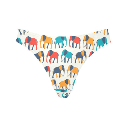 Elephant Colorful Print Pattern Women's Thongs