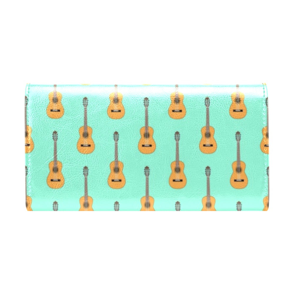 Acoustic Guitar Print Design LKS403 Women's Trifold Wallet