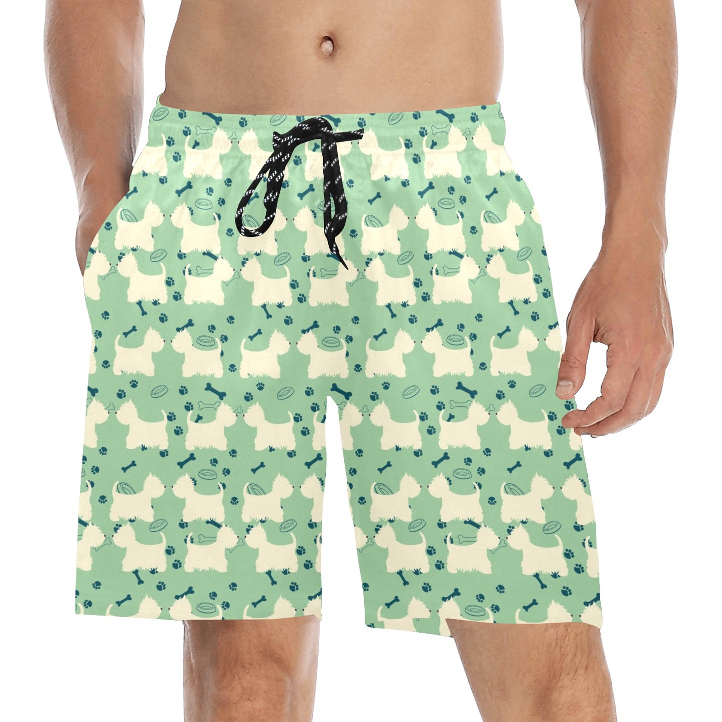 Scottish Terriers Print Design LKS302 Men's Swim Trunks Beach Shorts