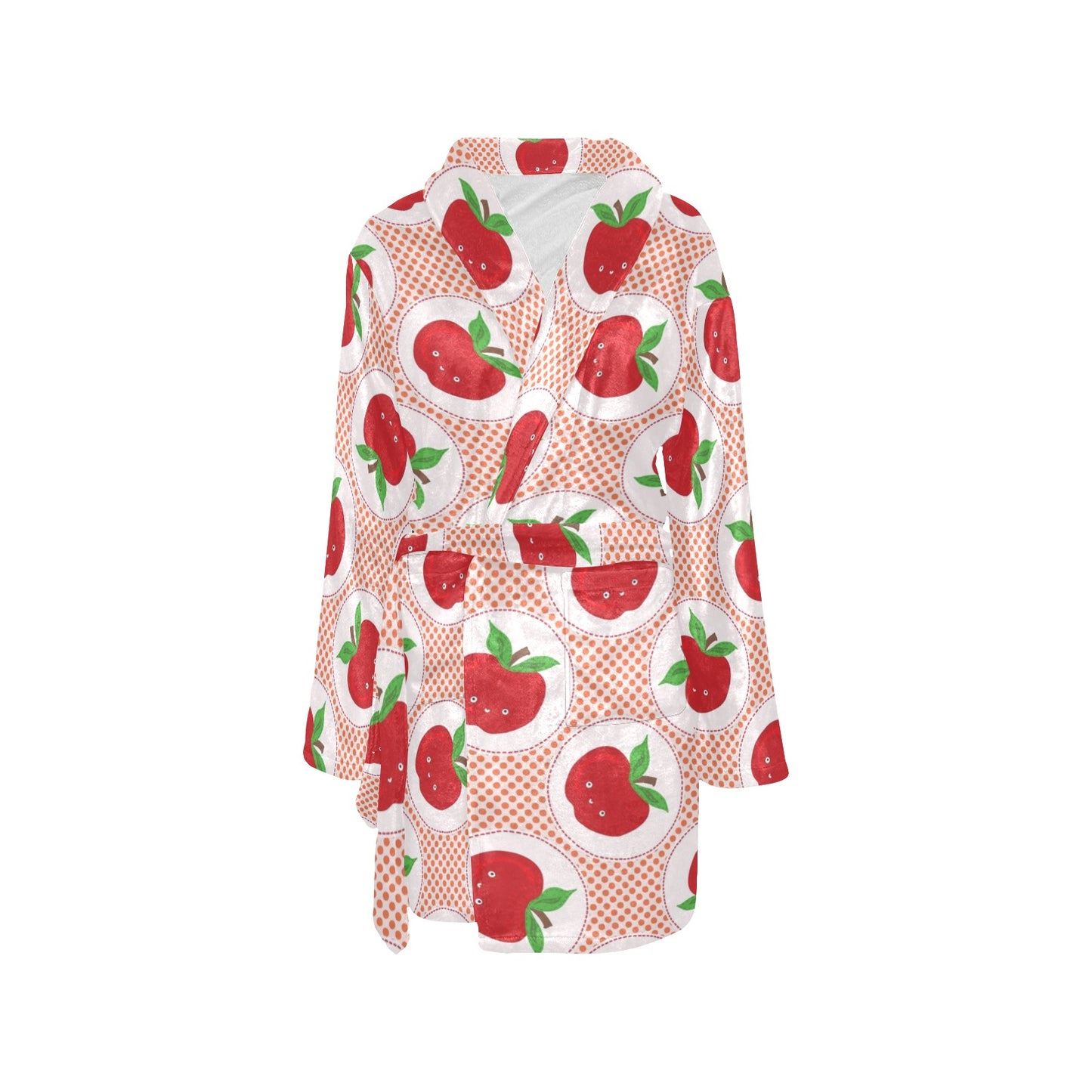 Apple Pattern Print Design AP08 Women's Fleece Robe