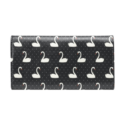Swan Print Design LKS401 Women's Trifold Wallet
