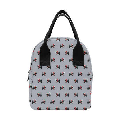 Scottish Christmas Themed Terriers Print Design LKS3018 Insulated Lunch Bag