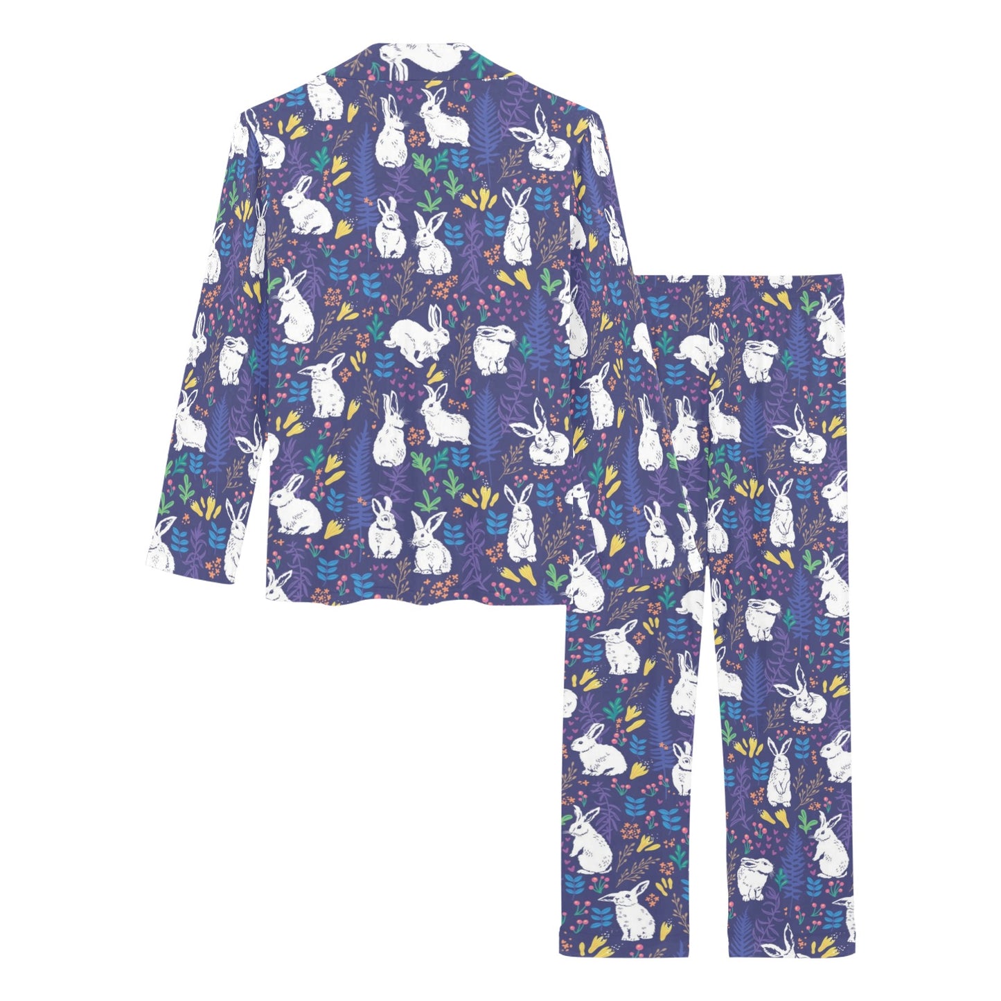 Bunny Pattern Print Design 01 Women's Long Pajama Set