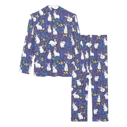 Bunny Pattern Print Design 01 Women's Long Pajama Set