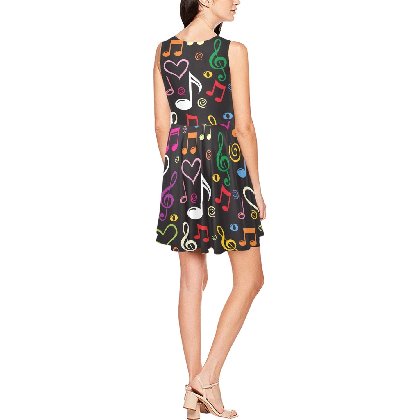 Music note Pattern Print Design A01 Sleeveless Dress