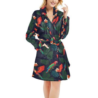 Macaw Pattern Print Design 02 Women's Fleece Robe