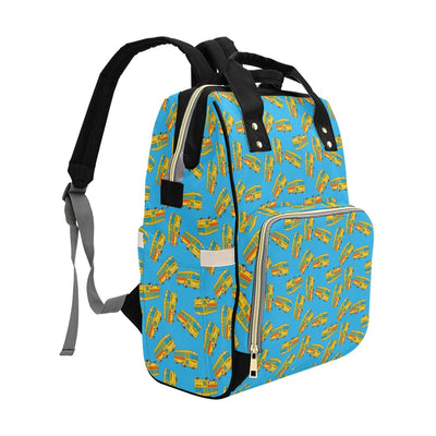 School Bus Print Design LKS302 Diaper Bag Backpack