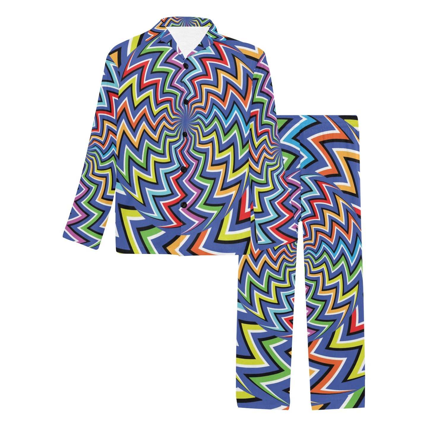 Optical illusion Pattern Print Design A02 Men's Long Pajama Set
