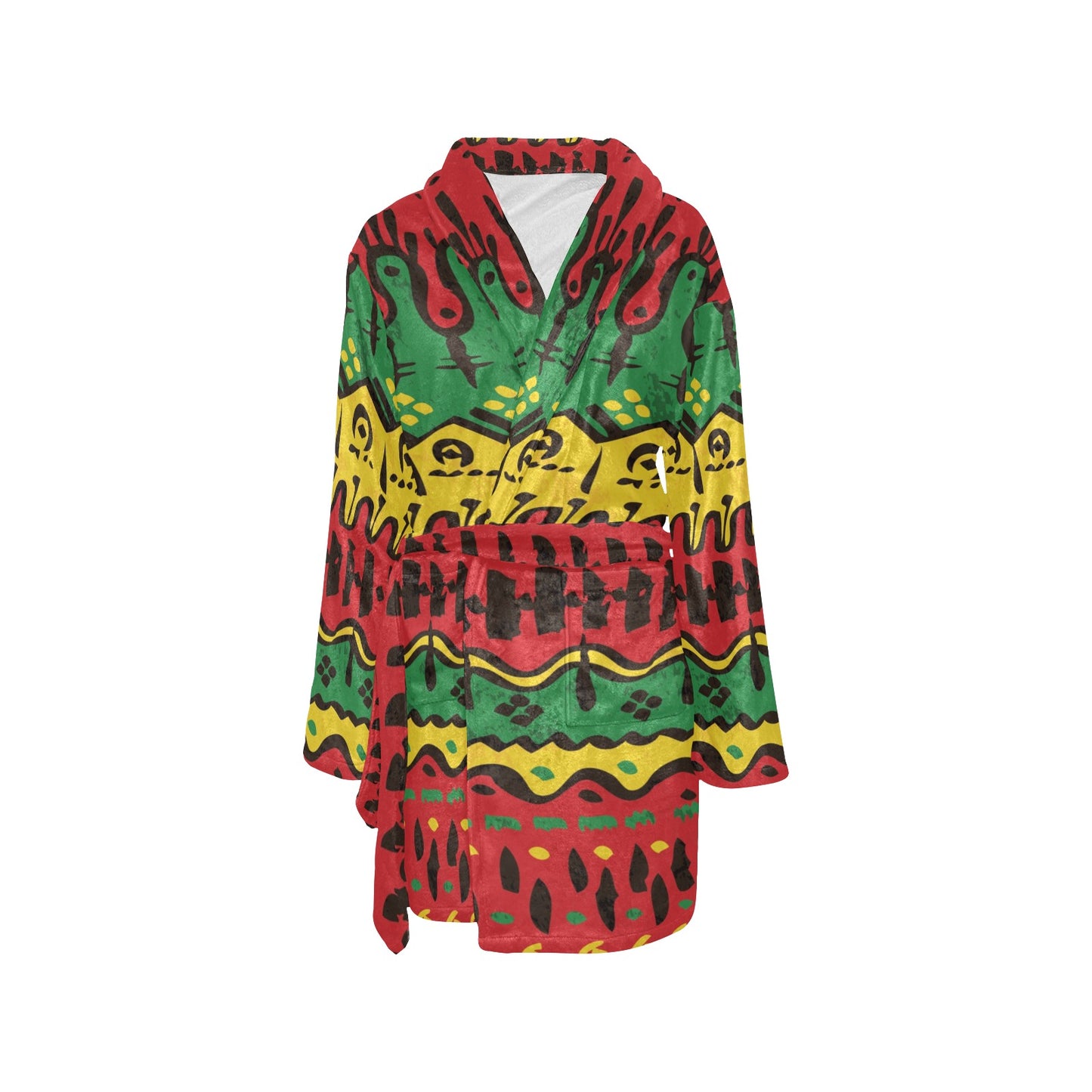 Rasta Pattern Print Design A01 Women's Fleece Robe