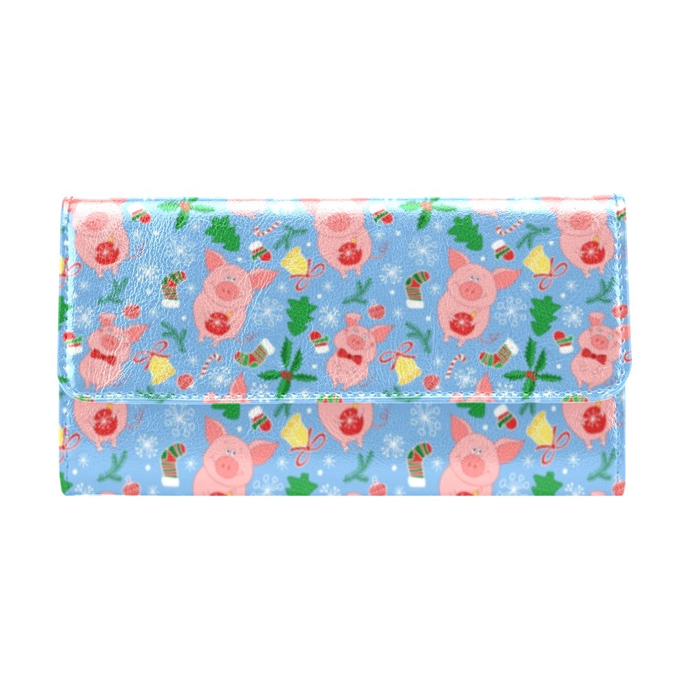 Pig Print Design LKS404 Women's Trifold Wallet